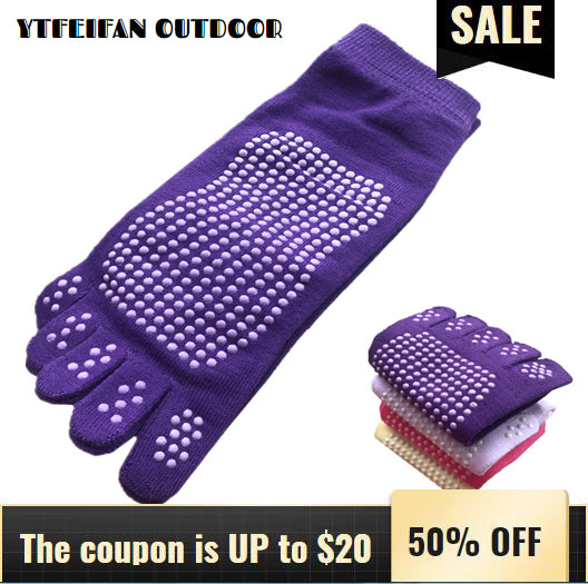 

Long  Yoga Socks Five-finger Wear-resistant Non-slip Four Season Breathable Split Toe Point Plastic Floor Comfortable, Pink