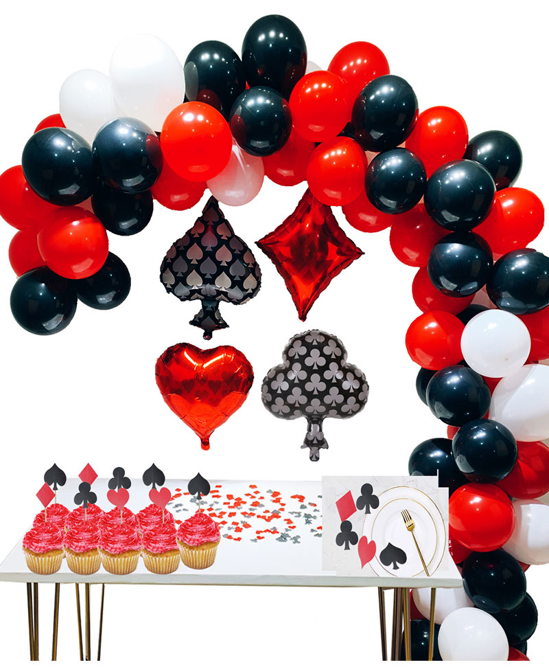 2019 Casino Party Decoration Supplies Set Casino Balloons Latex