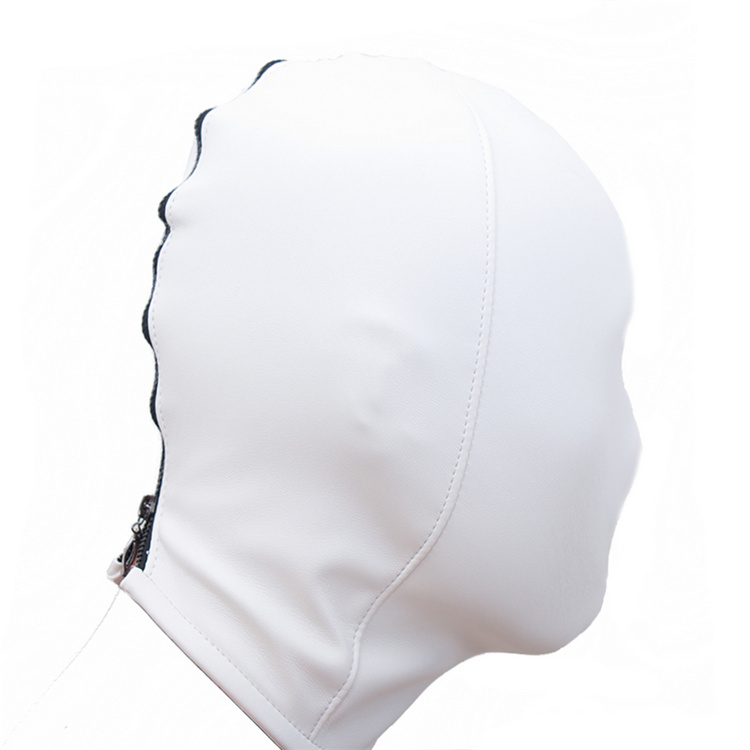 

New Fetish PVC Soft Faux Leather Hood Mask Adult Couple bed Game Headgear Set 0289, Black;red