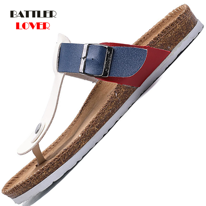 

Flip Flops Men Cow Suede Leather Unisex Shoes Soft Cork Beach Slippers Men Summer Slippers Outdoor Non-slip Sandals, 100 pcs choose this