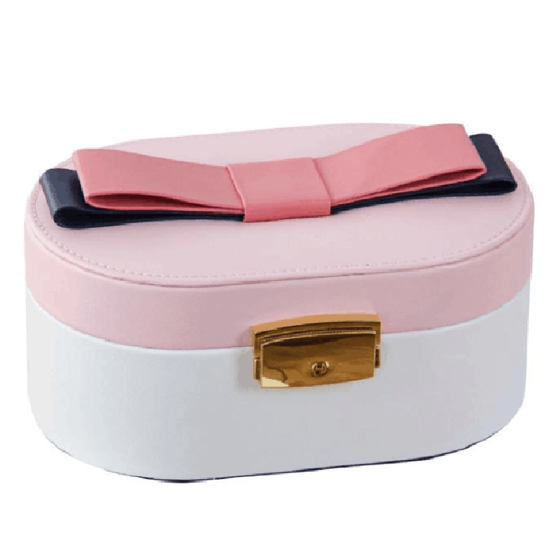

Jewelry Pouches, Bags Bow Box European Princess Style Double Storage With Lock