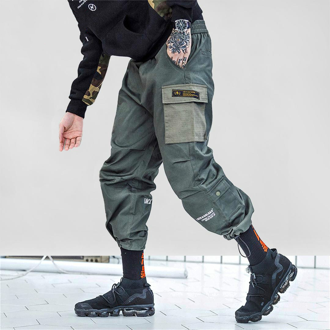 

Januarysnow Aelfric Eden Patchwork Harem Joggers Skateboard Cargo Pants Mens Fashion Streetwear Hip Hop Casual Male Harem Pants KJ237, Black