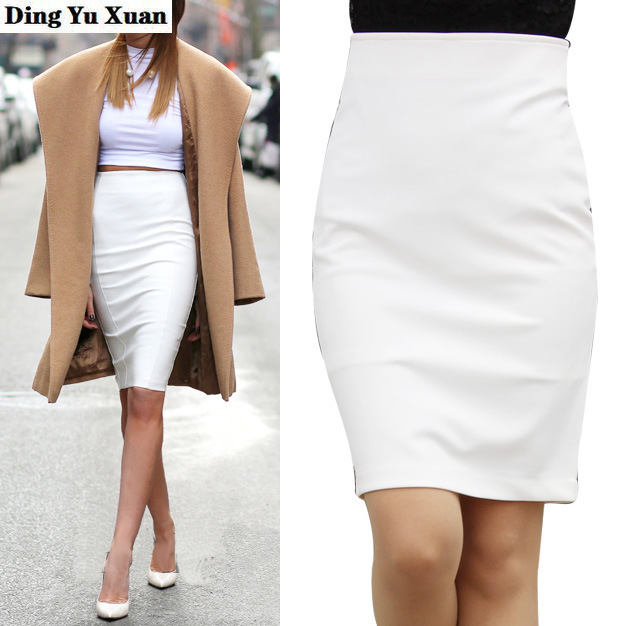 

Woman High Waist Wrap Pencil Skirt Womens Formal Bodycon Skirts Black White Plus Size Mujer Faldas 2020 Summer Autumn 3XL 4XL