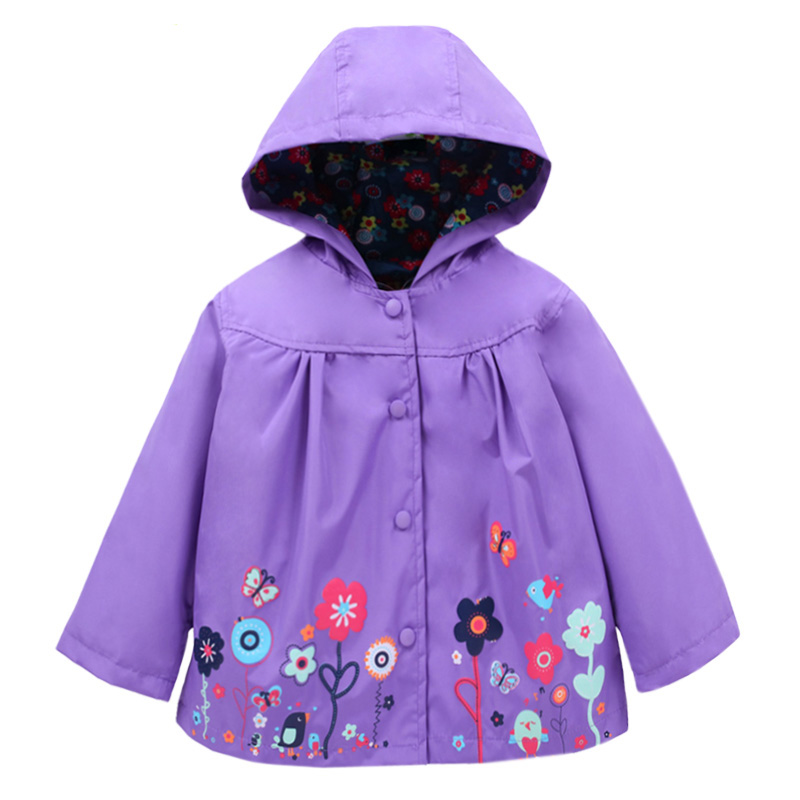 

Baby Girls Trench Coat Spring Floral Jacket For Girls Jacket Kids Raincoat Outerwear Girls Windbreaker Clothes, Pink