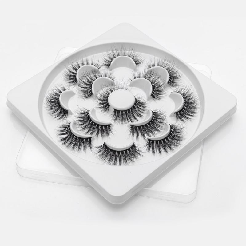 

7 Pairs Multipack 3D Soft Mink Hair False Eyelashes Handmade Wispy Fluffy Long Lashes Nature Eye Makeup Tools Faux Eye Lashes