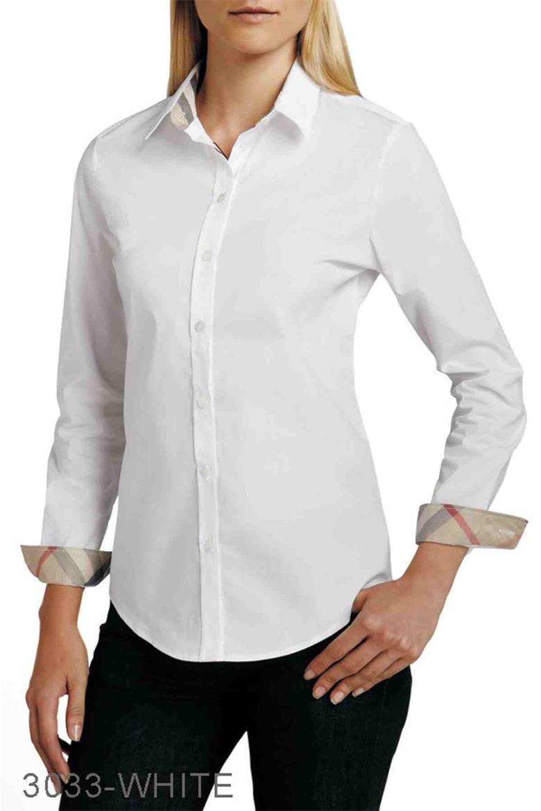 

New Women' Fashion Fall Spring Stripe Contrast Long Sleeve Top Office Ladies Sexy Slim Button Front Geometric Print Blouses 021