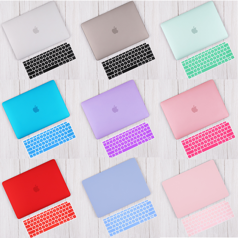 

Matte Rubberized Hard Case For Macbook 13.3 11.6 12 15.4 Air Pro Retina Touch Bar full body Sleeve Shell+ Keyboard Cover A1369 A1278 A1708