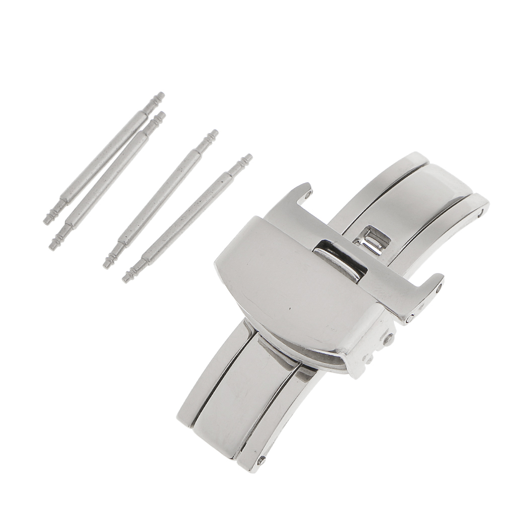 

Stainless Steel Butterfly Clasp Watch Buckle Push Belt Strap Clasp 16/18/20/22mm