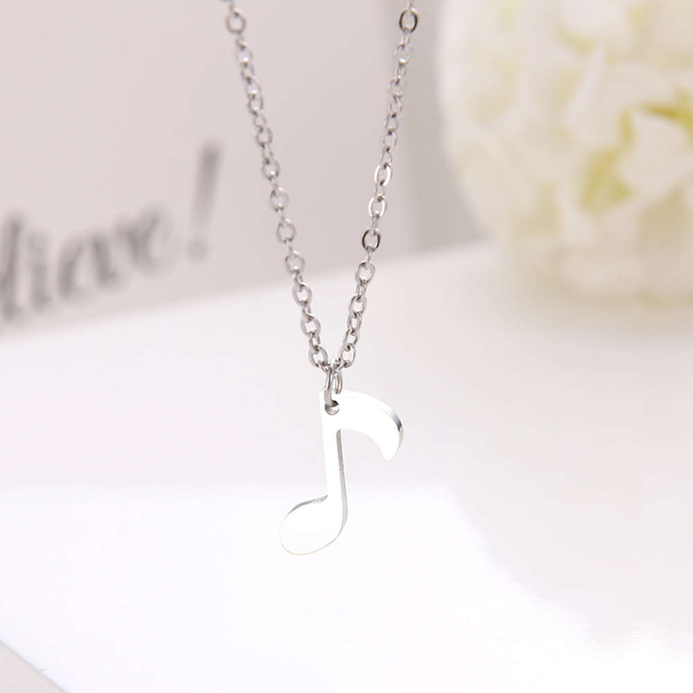 

Jewelry Gift Top Quality Stainless Steel Necklaces Women's Treble Bass Chain Pendant Necklace Engagement Jewelry Girl Wedding For Girls