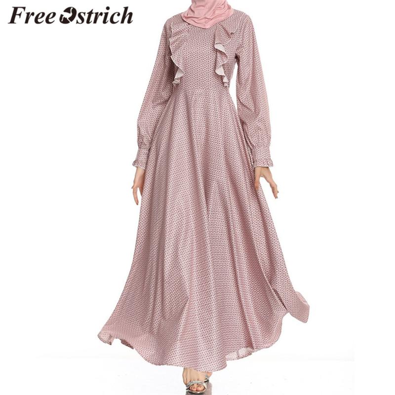 

Muslim Abaya Dress Women Muslim Kaftan Dress Loose Printed Abaya Islamic A Line Long Dresses Casual Women Muslimah Dubai