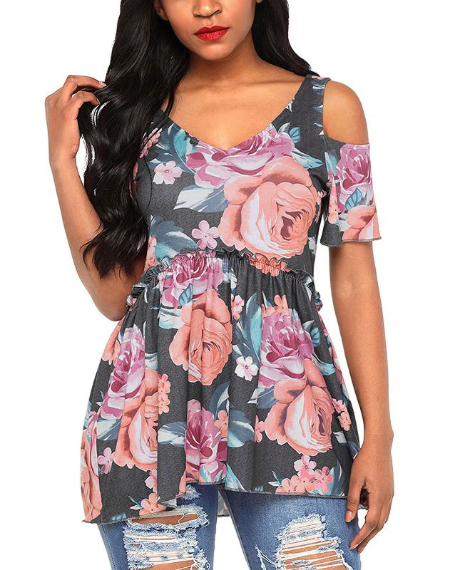

Women Shirts Vintage Casual Hollow Out Shirt Plus Size Floral V-Neck Plus Size Women Thanksgiving 90s Streetwear 2020, Sk2807-r5