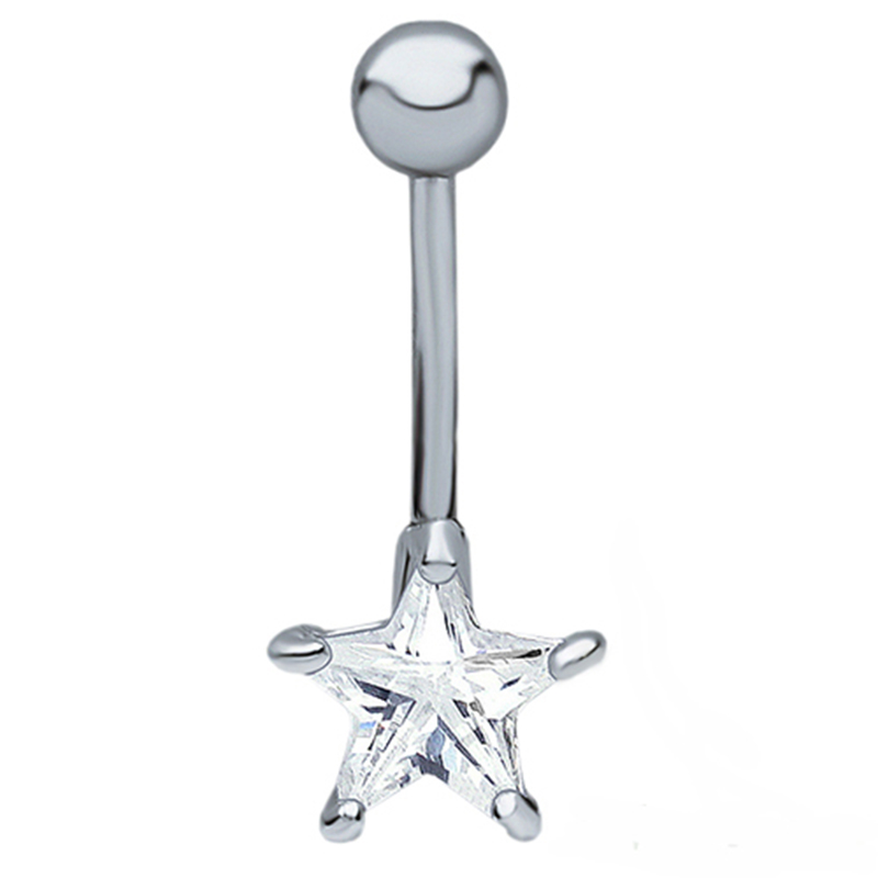 

D0293 ( 3 colors ) pink belly ring nice star style with piercing jewlery navel body