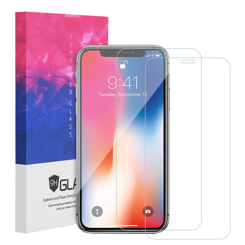 

9H Hardness Anti-Scratch Screen Protector For iPhoneX/Xs 5.8'' Tempered Glass Screen Protector Transparent 2pcs