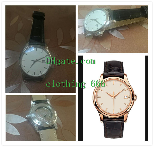 

2 style fashion wristwatches rose gold 39mm automatic 5227r001 calatrava black leather strap automatic fashion mens watches