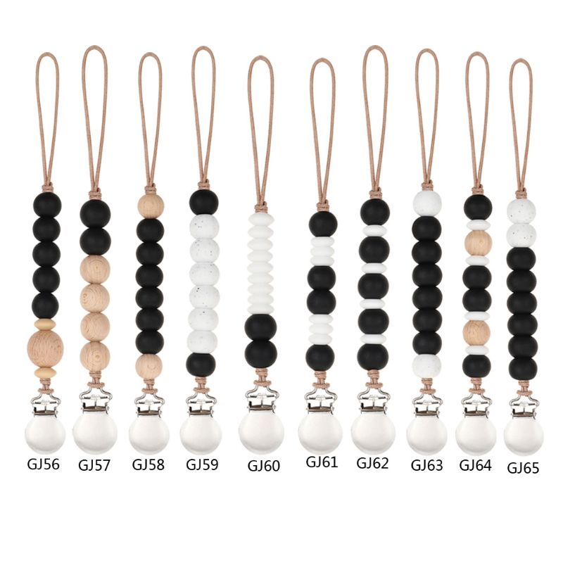 

Silicone Beads Pacifier Clips Chain Nipple Holder for Infant Baby Shower Gift