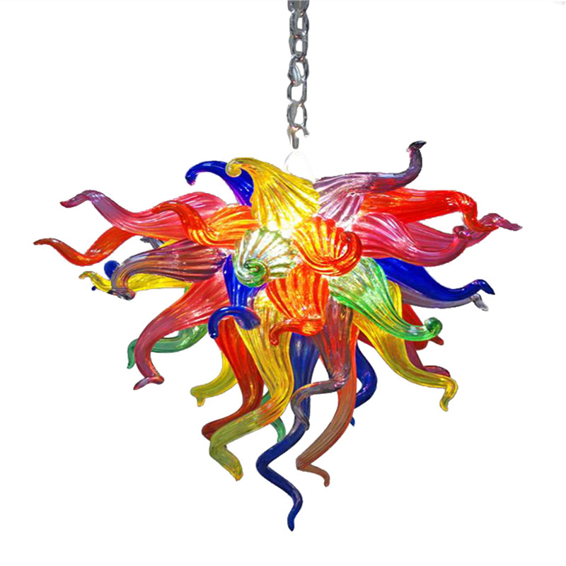 

Colorful Lamps Small Chandeliers Lighting for Home Decoration LED Bulbs Contemporary Style Multi Color Hand Blown Glass Crystal Chandelier