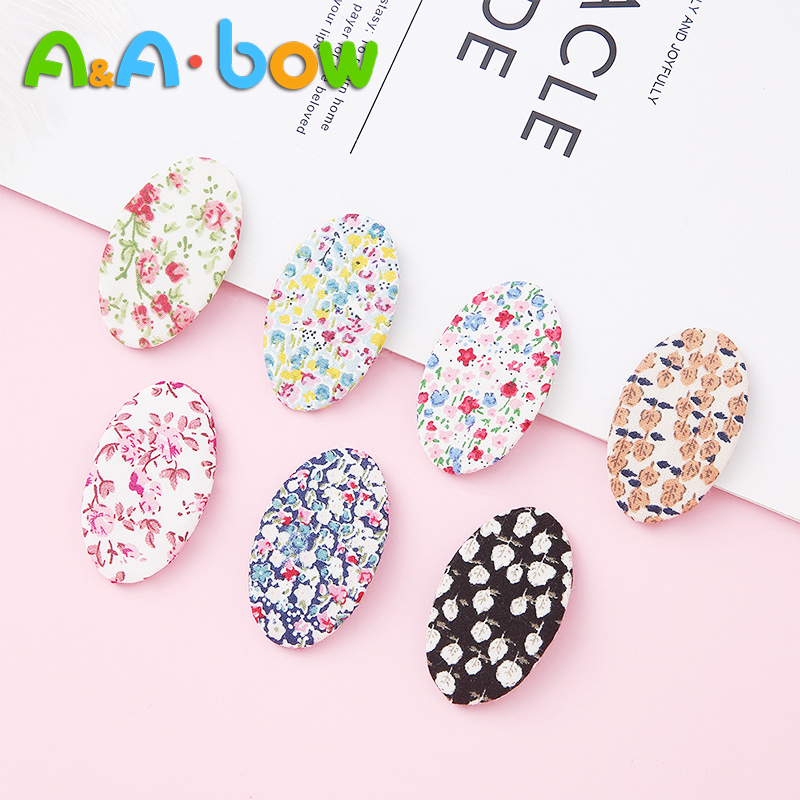

1pcs Floral Pattern Baby Cotton Cloth Hair Clips, Oval Hair Accessories With Clip Barrettes, Boutique Hairpin Ornaments, A2nsnsfb-9744-3