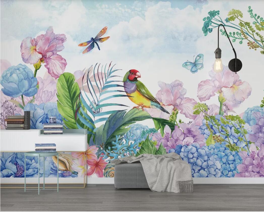 

3d room wallpaper custom photo mural Modern HD hand drawn small fresh floral butterfly home decor wall art pictures wallpaper for walls 3 d, Non-woven fabric