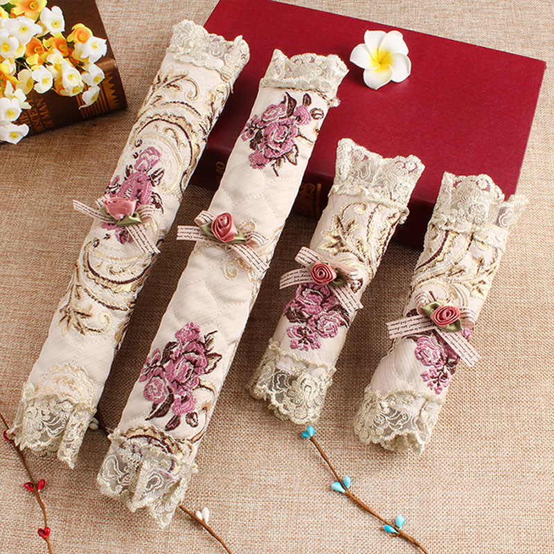 

1 Pair Refrigerator Handle Cover Embroidered Lace Refrigerator Door Handle Covers Fridge Covering Door Knob Cover 7A0576