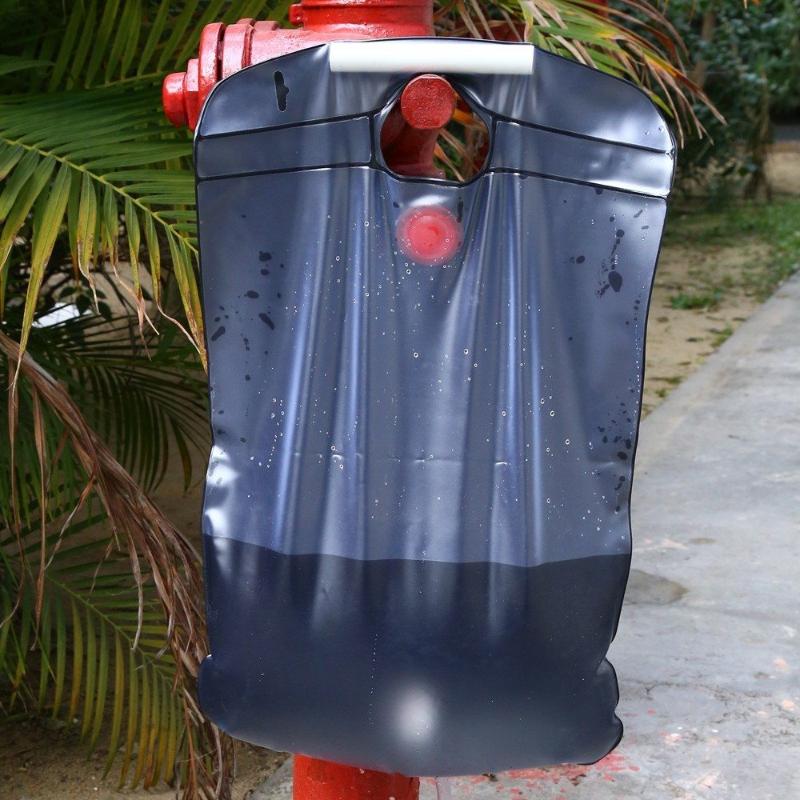 

20L 5Gallon Solar Shower Bag Outdoor Bath Water Bags Foldable PVC Water Storage Camping Hiking Travel Heated Shower Bathing Tool, As pic