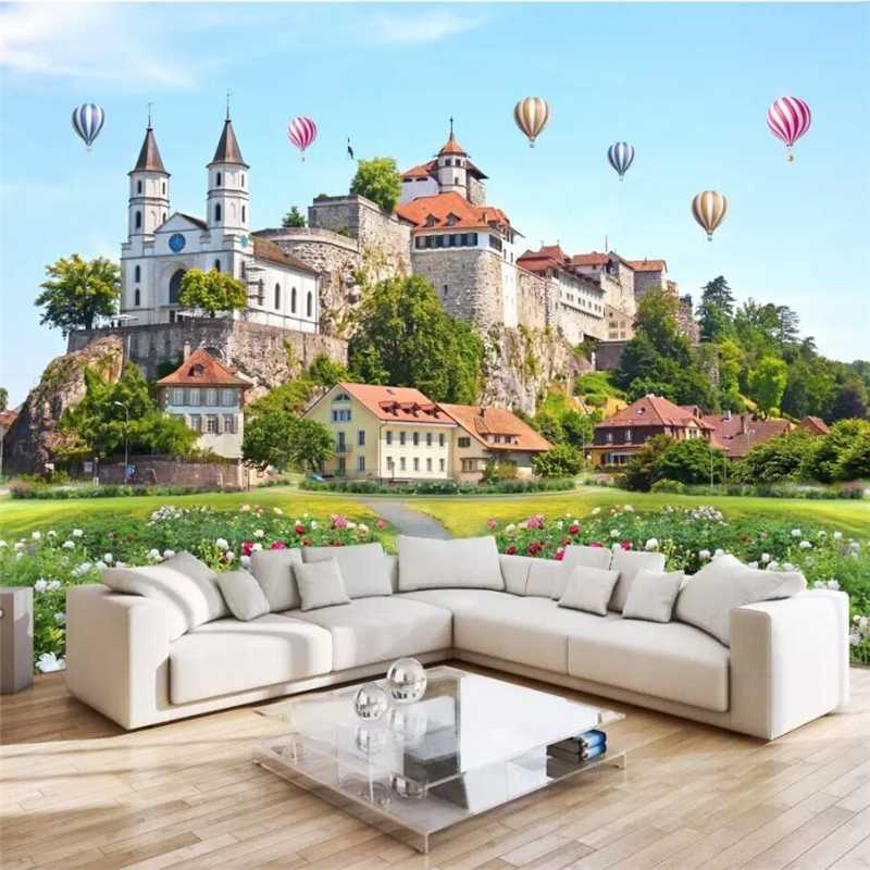

mural Custom mural 3d photo wallpaper castle landscape stereo living room bedroom TV background wall paper 3d papel de parede, As pic