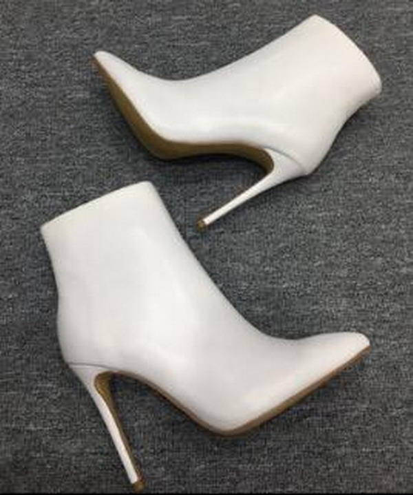 

New Autumn and Winter Hand-made High Heel Shoes Fashion Pointed Thin-heeled Black Sheepskin Boots High-heeled Martin Boots Women Ankle Boots, Black suede leather