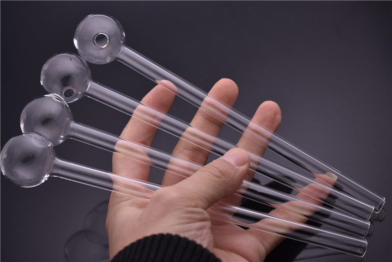 

High quality Lengthen 20cm Long 30mm ball clear oil Burner pipe glass tube Pyrex glass oil burner pipe for smoking pipes