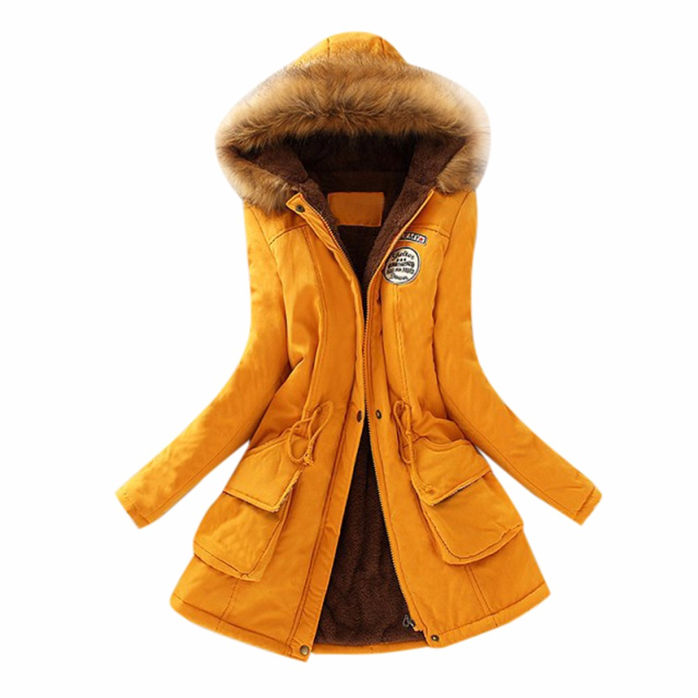 

CHAMSGEND 2019 New Parkas Woman Winter Coat Thicken Cotton Jacket Women's Outwear Faux Fur Coats For Women Thick Overcoat 1106, Black