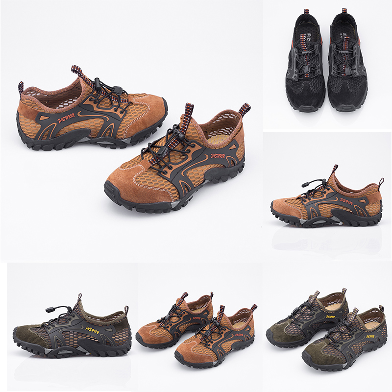

Free Shipping Leather women mens designer Leisure Wading Outdoor shoes flat breathable sneakers Homemade brand Made in China