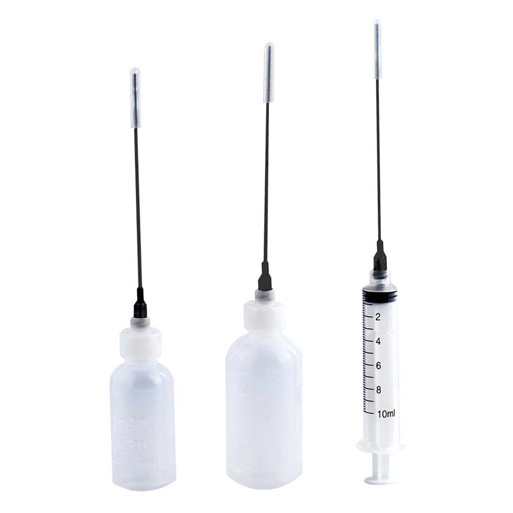 

Plastic Squeeze Bottles 1oz, 2oz, 10ML Syringe, 4 "1" 0.5 "16G Dispenser Needle Applicators for Gun Oil Pack of 3