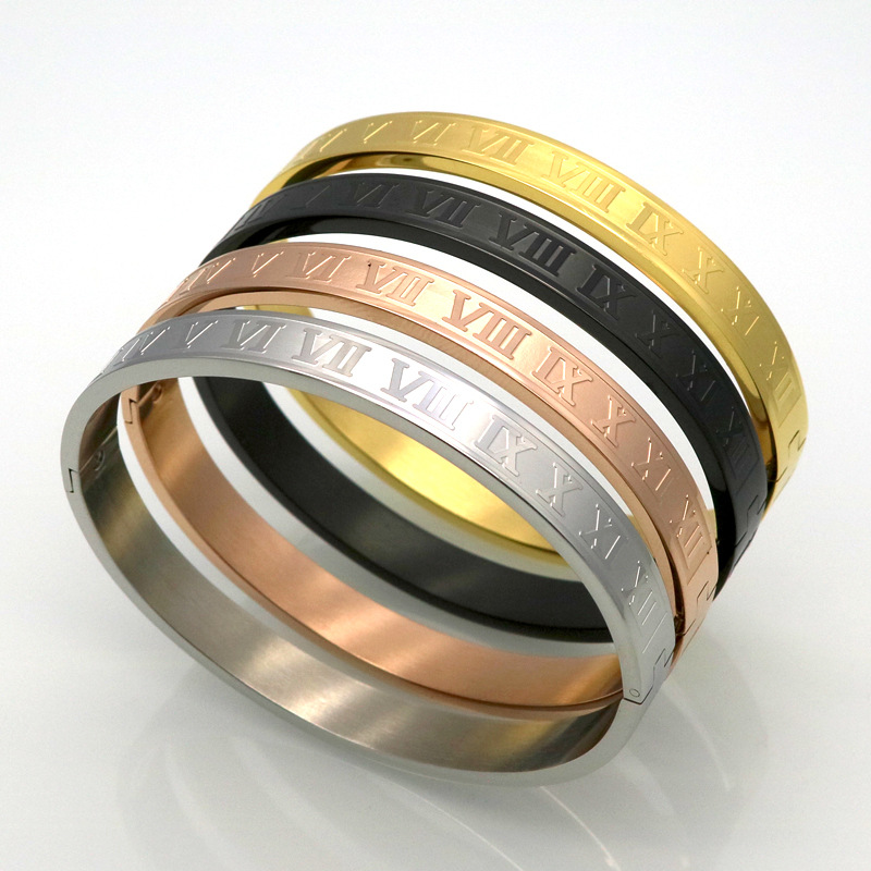 

Classic titanium steel Love bracelet creative Roman numerals valentine bracelets bangles lover Jewelry paired bracelet lover gift