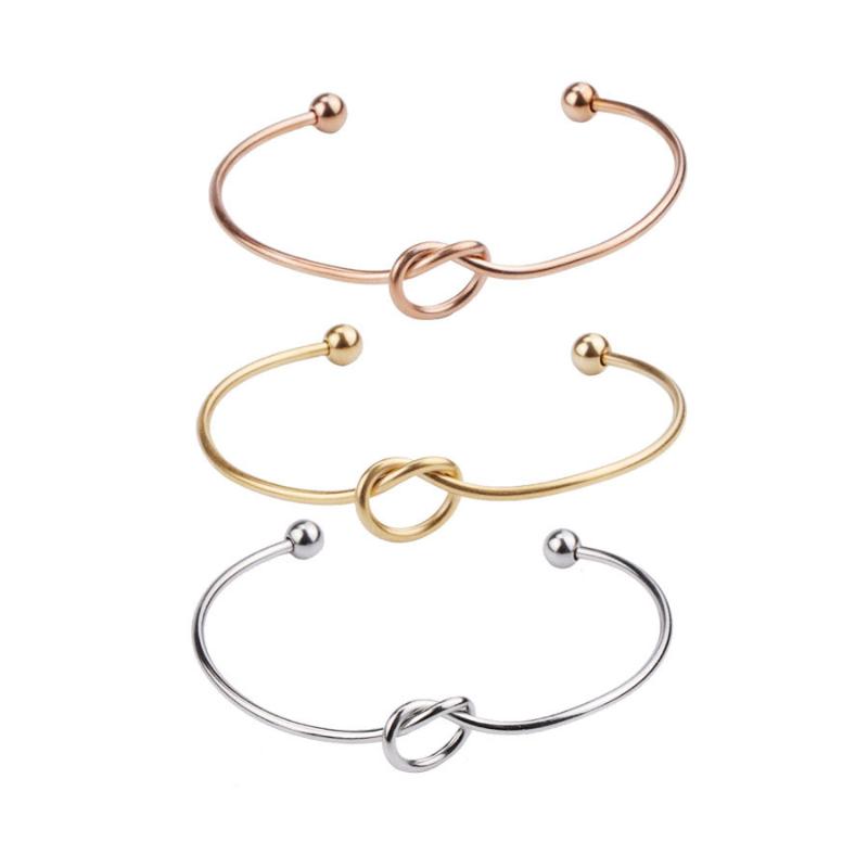 

100% Stainless Steel Knot Wire Bangle Gold/Rose Gold Metal Adjustable Expandable Bangle DIY Bracelets 60mm Wholesale 10pcs
