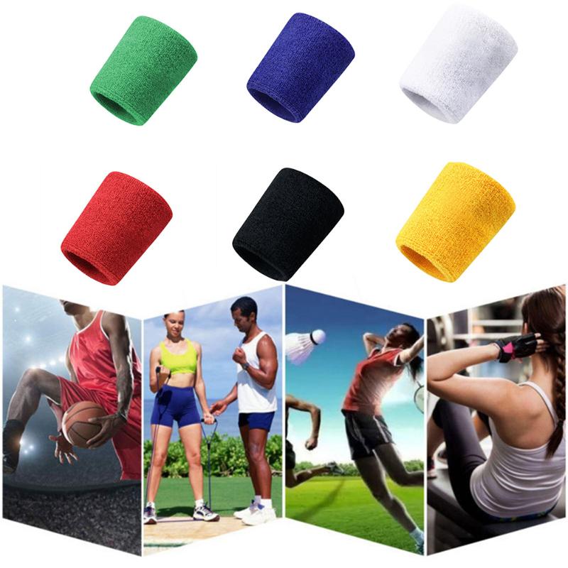 

1 Pcs New Sweat Towel Towel Wrist Exercise Fitness Running Breathable Cotton Outdoor Sports Wrist Solid Color, White
