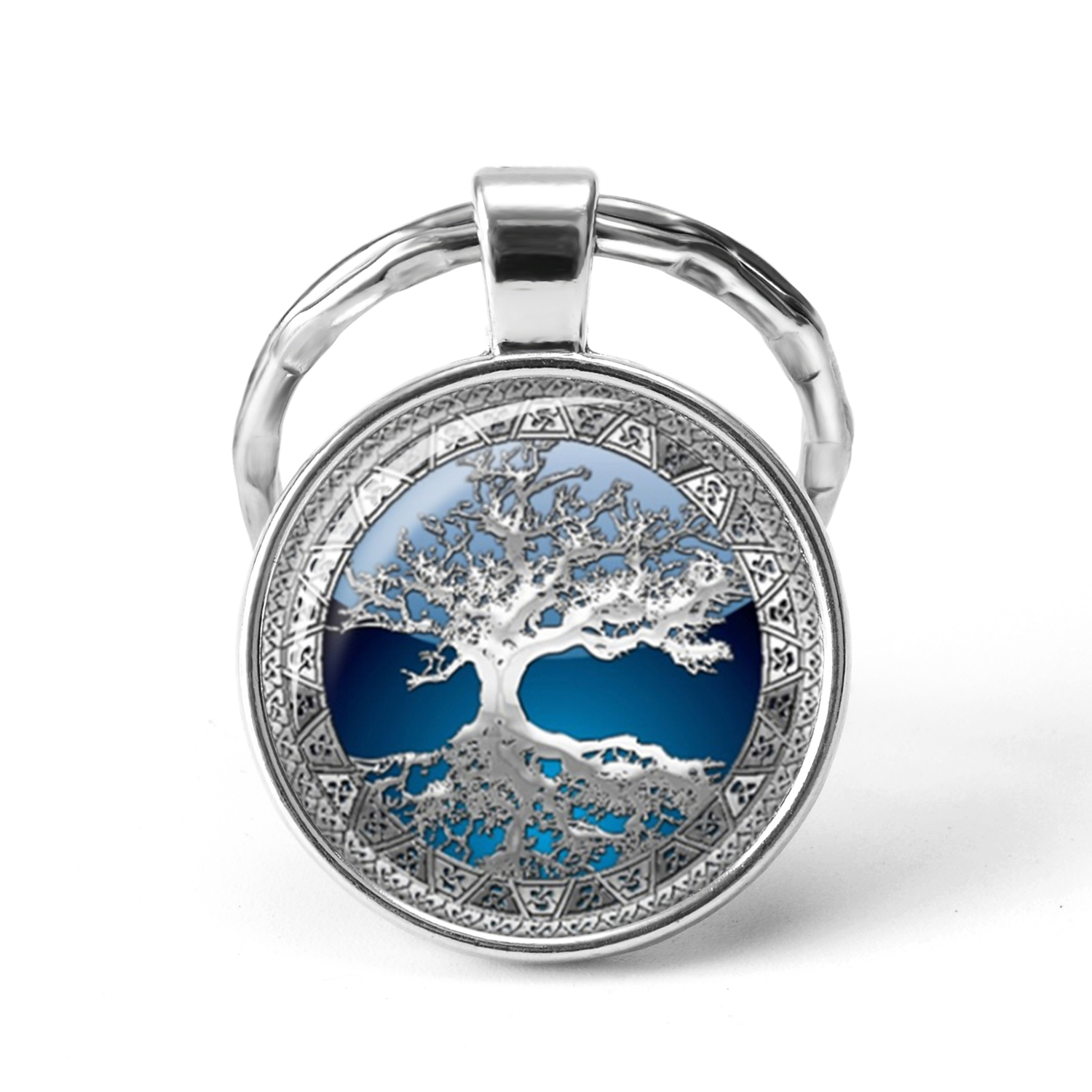 

Hot Sale Tree Of Life Metal Keychain Glass Cabochon Key Chains Holder Bag Art Pendant Key Ring Charm Women Fashion Jewelry