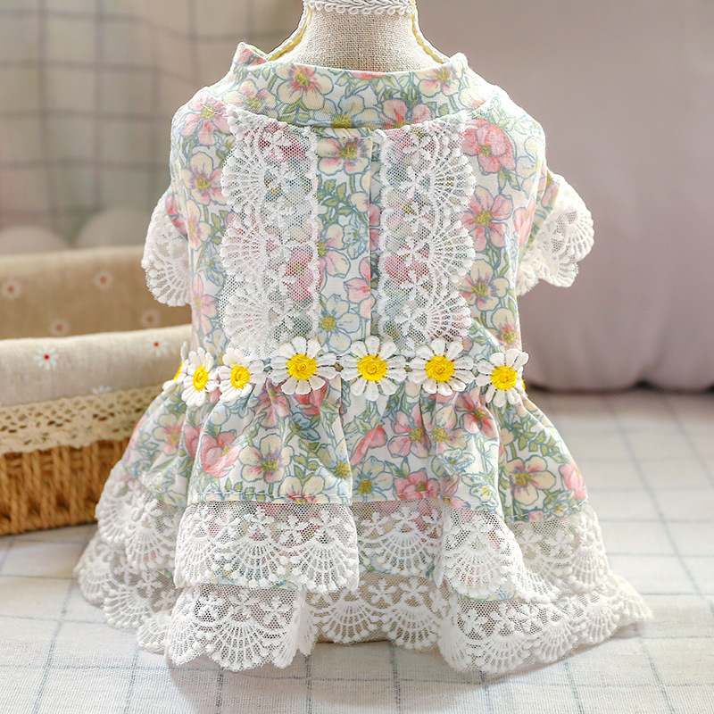 

Summer Dog Dress Lace Dog Skirt Pet Dresses Puppy Costume Yorkshire Poodle Bichon Pomeranian Schnauzer Clothing Pet Apparel, Pink