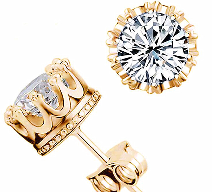 

Rouns Stud Earings Fashion Jewelry Unisex Trendy Women/Men Crystal Earrings Crown Earring Piercing Gifts Wholesale