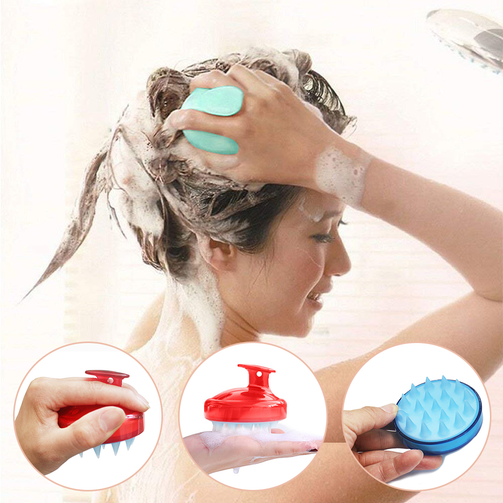 

Silicone shampoo brush adult head massage brush silicone household scalp cleaner baby comb