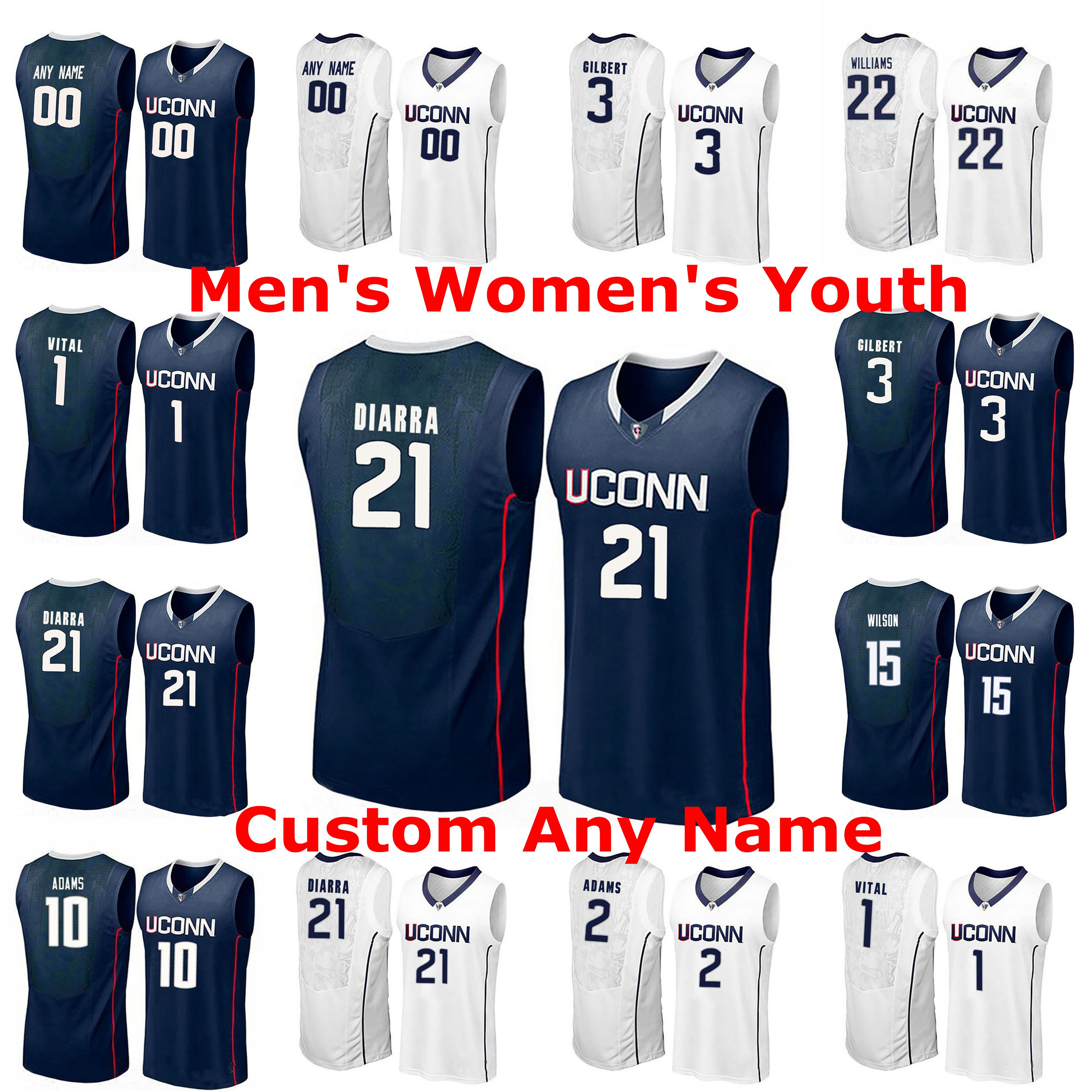 

Uconn Huskies Jerseys Kemba Walker Jersey Brendan Adams James Bouknight Mamadou Diarra 2020 Mens Basketball Jerseys Custom Stitched, Youth white