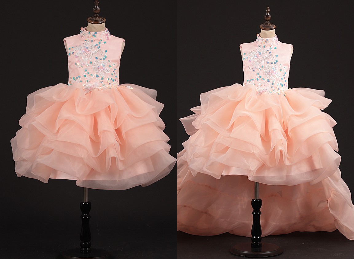 peach gown for flower girl