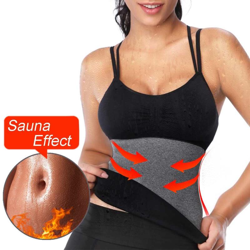 

Sports Fitness Waist Band Sweat Fat burning Elastic Waist Belts Support Body Shapewear for Home Gym Exercise, As pic