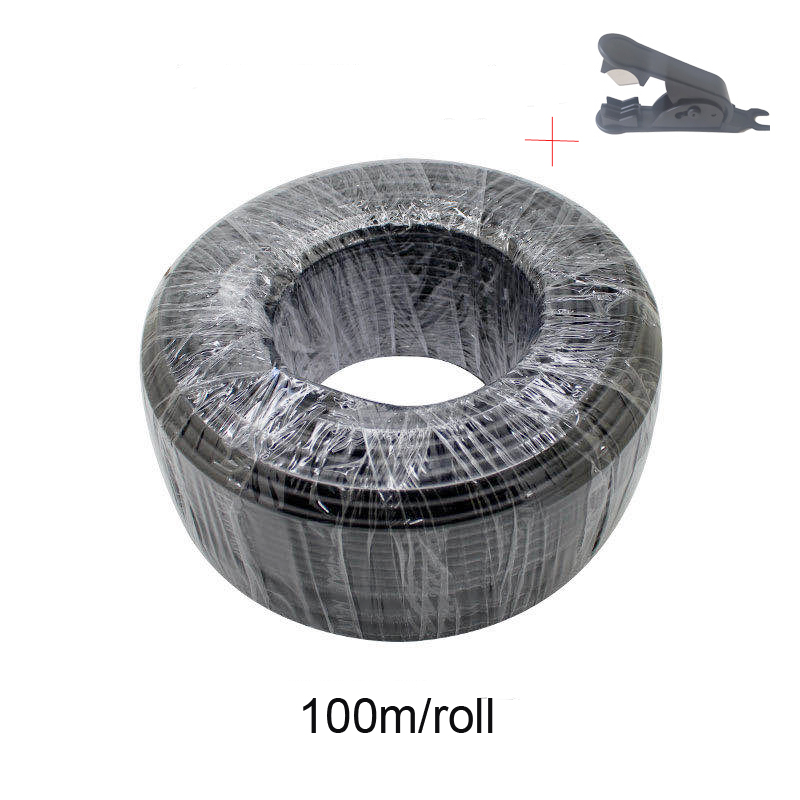 

100M/roll 1/4'' 6.35mm black white PE tube PVC hose grade material for misting kits irrigation system