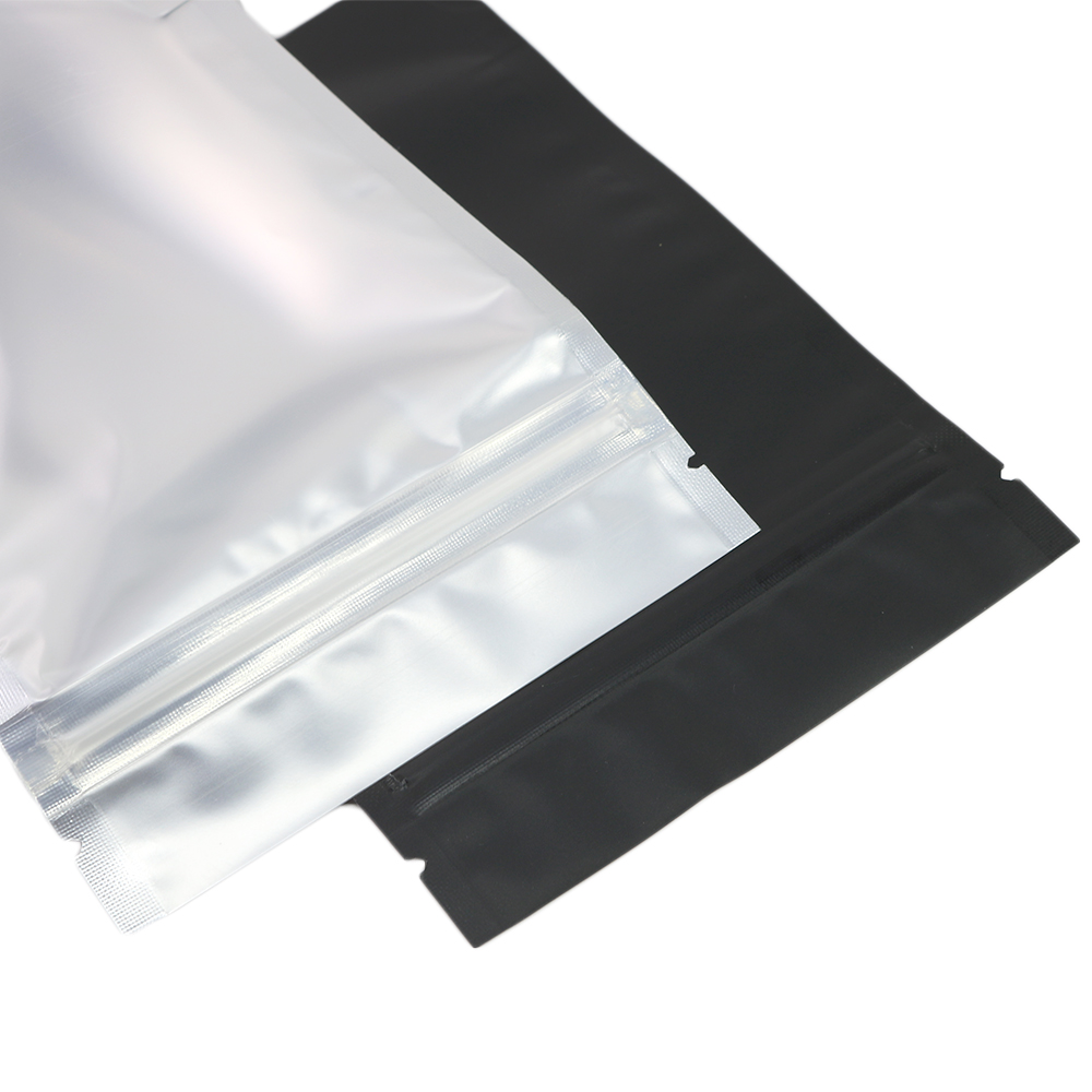 

100pcs 10x15cm (4x6") Recyclable Matte Black Mylar Zip Lock Stand Up Pouches Translucent bag