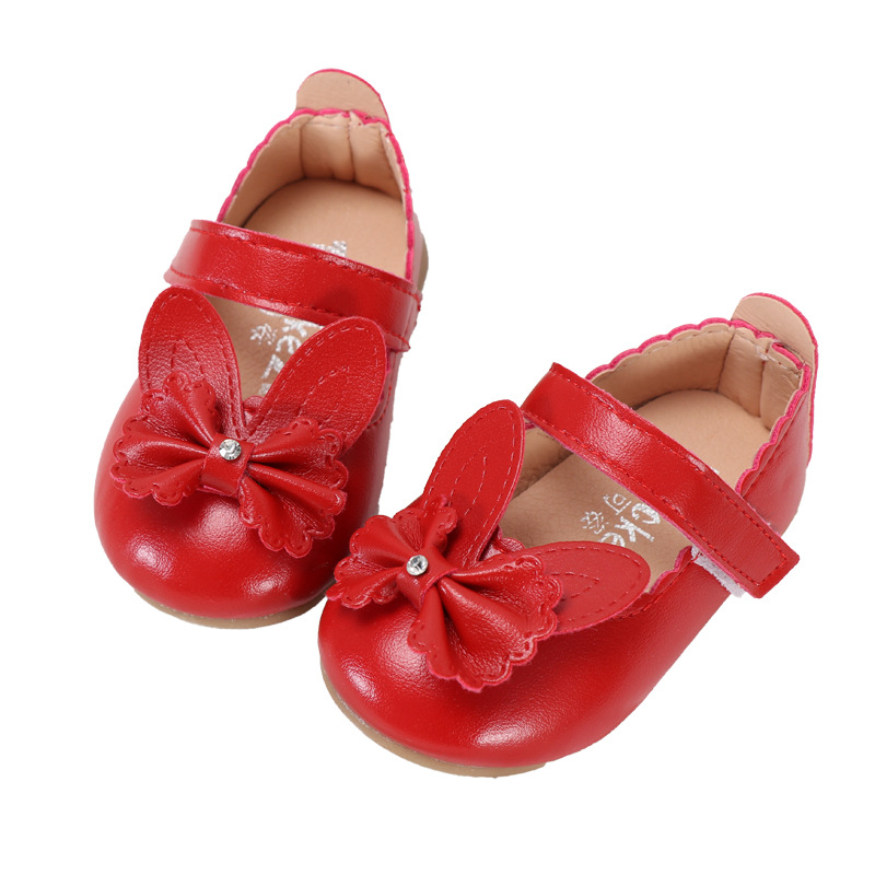 

Summer 2020 New Single Shoes Girl Baby Walking Sneakers 1-6 Years Old Soft Bottom Breathable Princess Shoes Leather D435, Pink