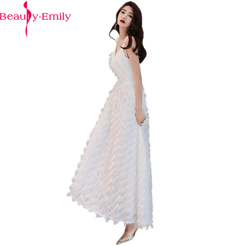 

Beauty Emily Evening Dress 2019 Sexy V Neck Spaghetti Strap Formal Party Dress Real Photo Sleeveless Zipper Back Prom, Black