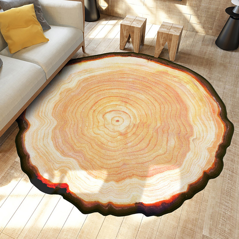 

Living Room Carpet Non-slip Bedroom Side Floor Mat Carpets Rug Coffee Table Blanket Decoration Pad Mat Tree Rings Printing Rugs, Old tree ring
