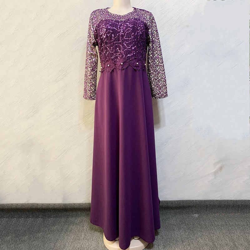 

African Dresses For Women Elegant Maxi Dress Feminino O-Neck High Waist Sweet Party Dress Spring Solid Color Women Long Dresses