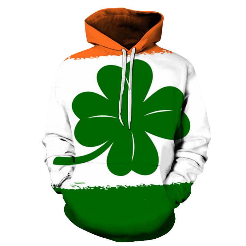 Mode Casual Homme Femmes Imprimé Sweat À Capuche Hommes D'irlande Hoodies Pull Homme À Manches Longues Survêtement Mâle