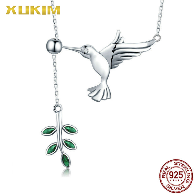 Photo cabochon verre argent Populaire Pendentifs Collier Humming /_ Oiseau