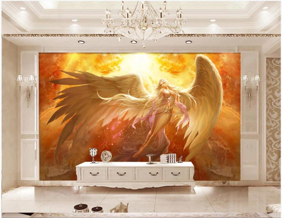 

3d photo wallpaper custom mural Hand drawn fantasy angel wings tv background Home decor living room 3d wall murals wallpaper for walls 3 d, Non-woven wallpaper
