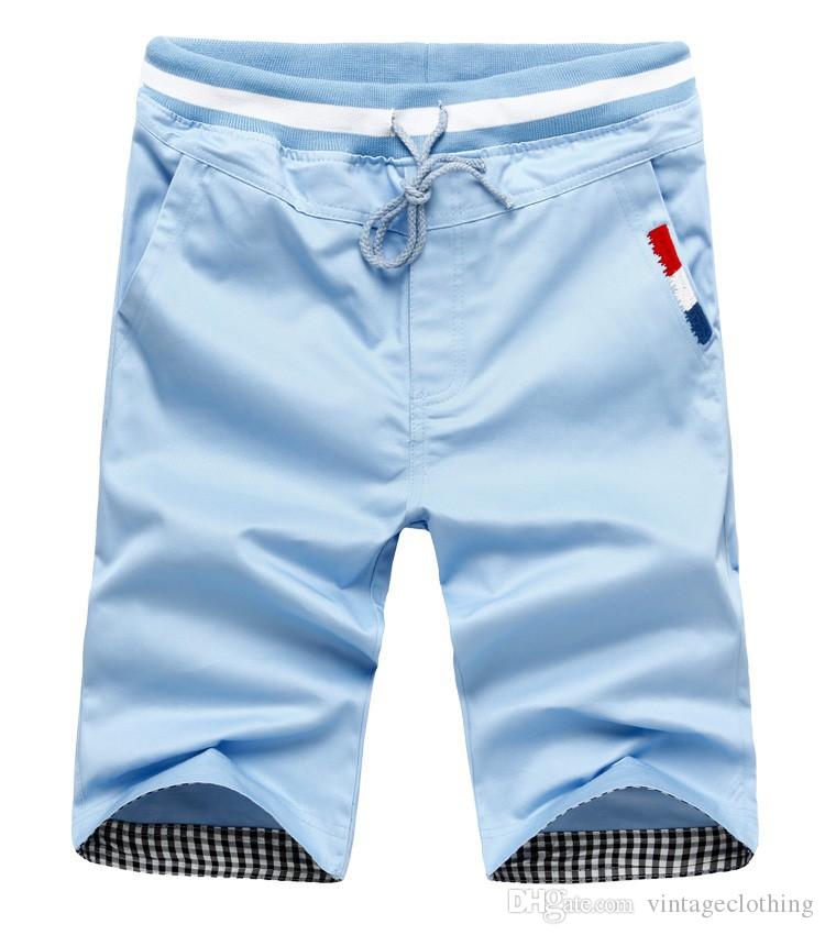 

Summer Black Red Mens Shorts Casual Loose Cotton Rope Shorts Men Beach Short Plus Size -3XL, Khaki